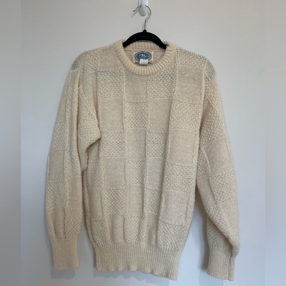 BN4 Environmental Beige Cream Overiezed Knit Sweater USA Made Women‎ Small
